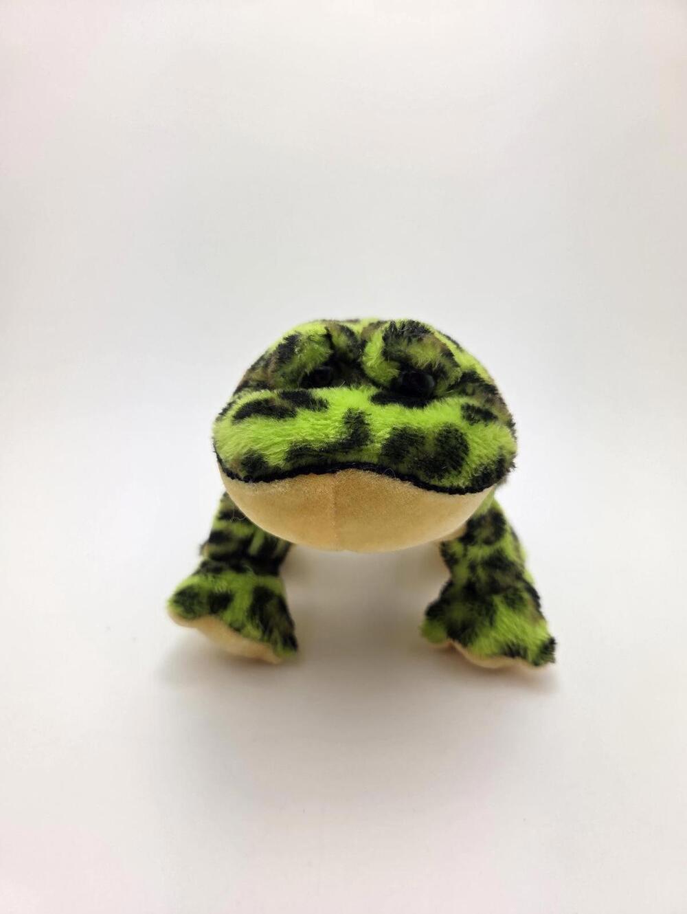Vintage Ganz Webkinz Lil Kinz Green Spotted Bullfrog (Small 5 inch)